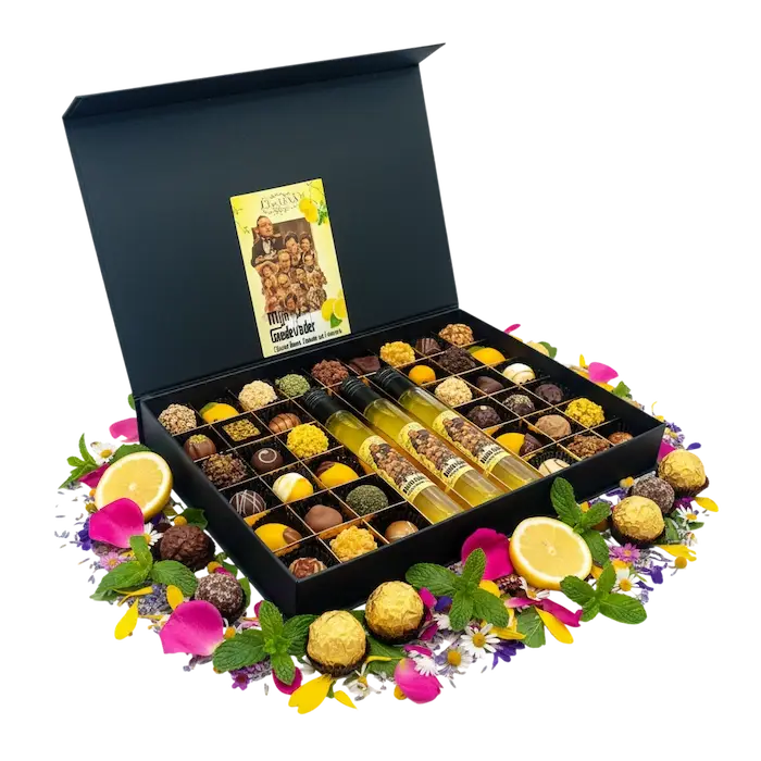 Bijzonder relatiegeschenk met premium chocolade en heerlijke likeuren in Tubes