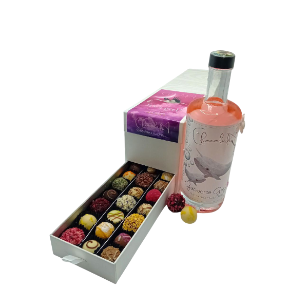 Luxe Kraamcadeau voor een Meisje – Chocolade Mix Lade-Box met Likeur