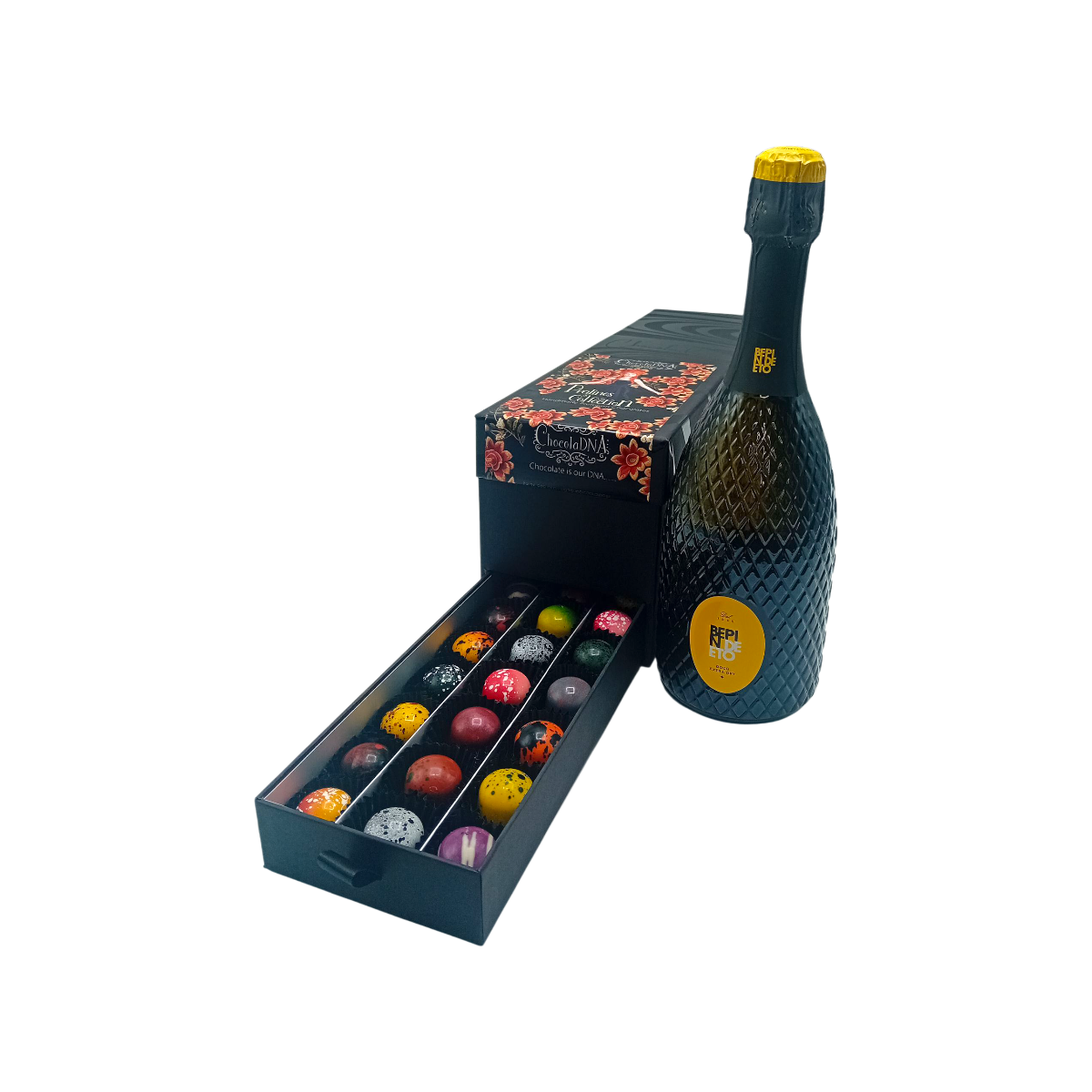 Ladebox Pralines + fles Bepin