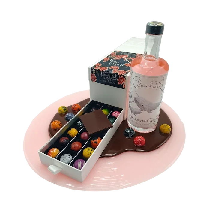 💗 Geboorte Luxe Ladebox Met Roze Anijs Likeur & Handgemaakte Truffels- It’s a Girl Edition