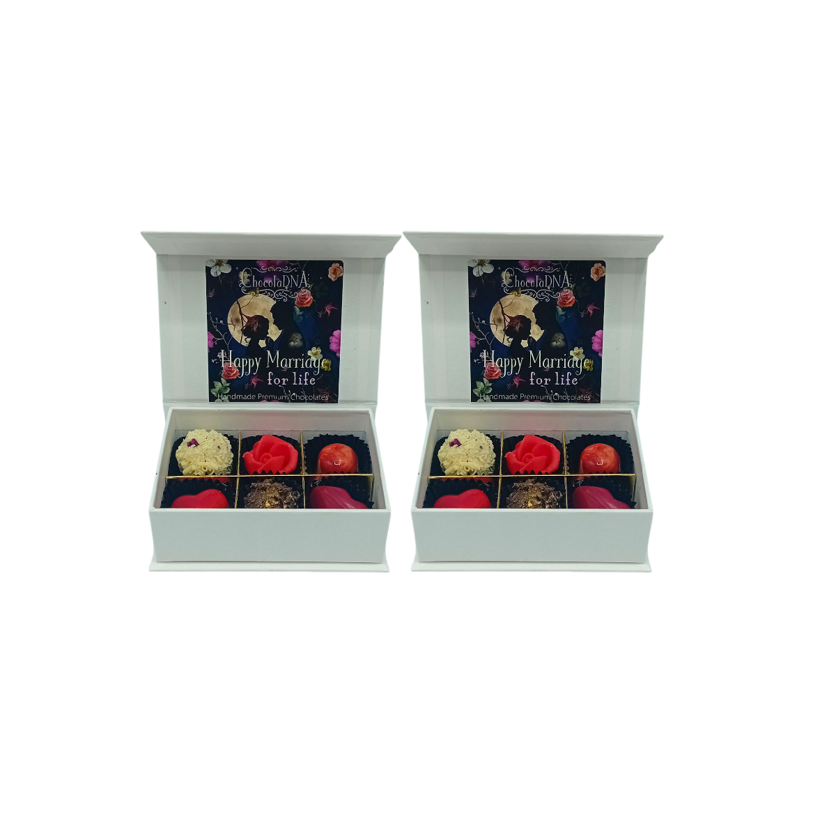 Luxe magneetbox-HAPPY MARRIAGE(2x6)-Mini-wit