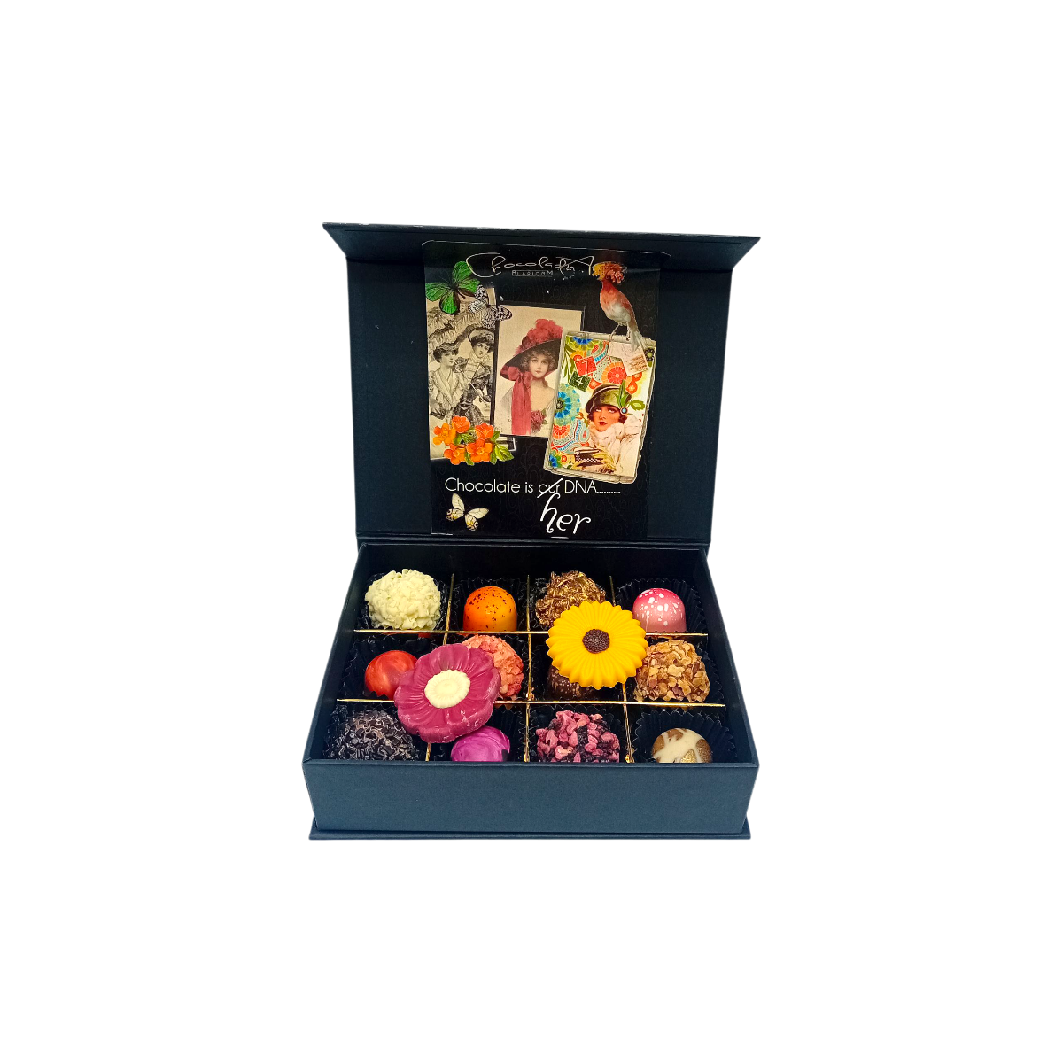 Moeders Chocolade Truffels & Pralines met Poëziealbum  -klein (12stuks) | Mini Cadeau voor moeders| Chocoseum