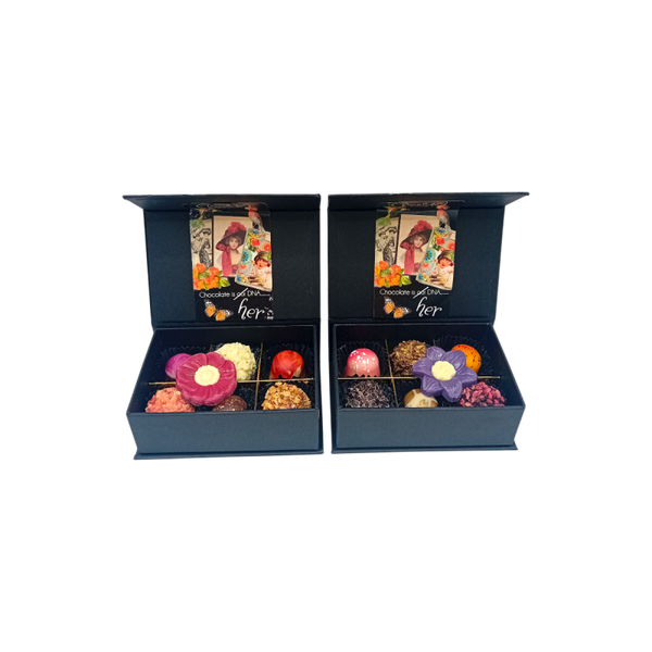 Moeders Chocolade Truffels & Pralines met Poëziealbum  - klein (2 x 6 stuks) | Mini Cadeau voor moeders| Chocoseum