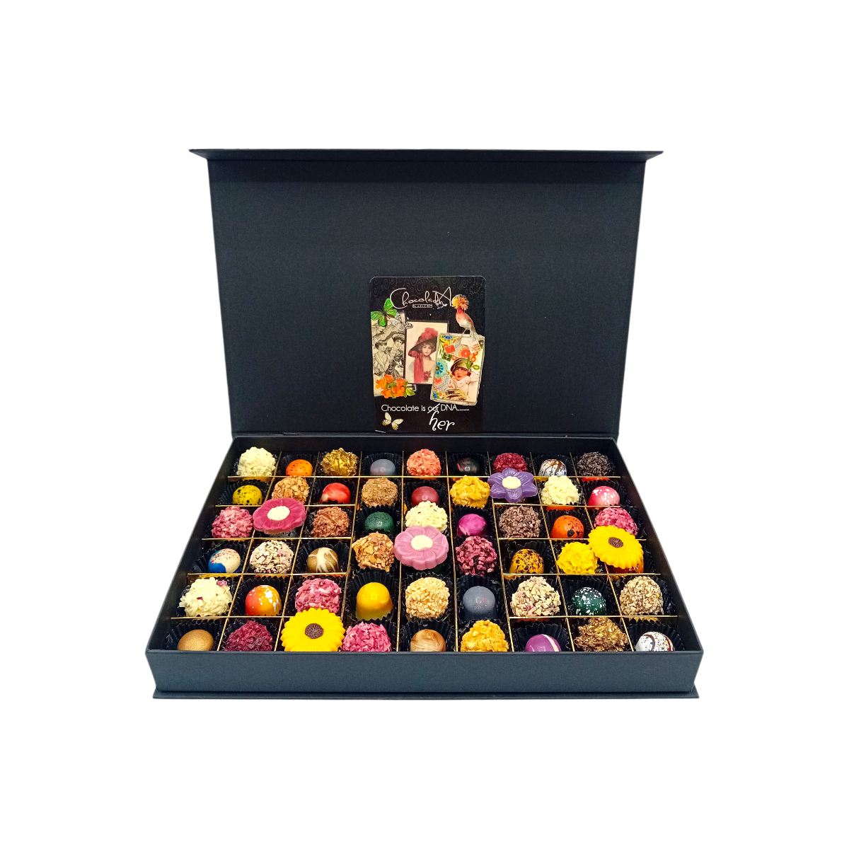 Moeders Chocolade Truffels & Pralines met Poëziealbum- extra groot (54stuks) | Cadeau voor moeders| Chocoseum