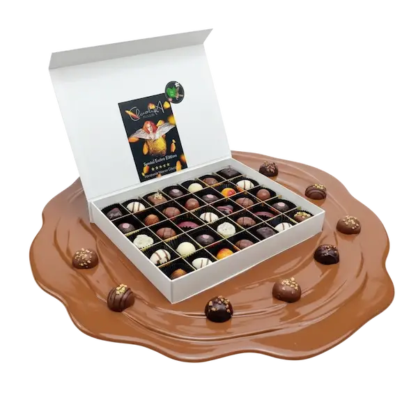 🐰Paasbox 2026| 35 Luxe Vegan Bonbons, & Chocolade Eitjes in Magneetbox