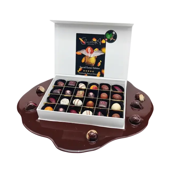 🐰Paasbox 2026| 24 Luxe Vegan Bonbons, & Chocolade Eitjes in Magneetbox