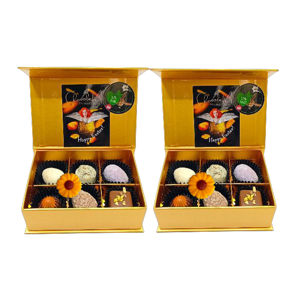 Vegan/Pasen(2x6)-Mini-goud-Luxe magneetbox