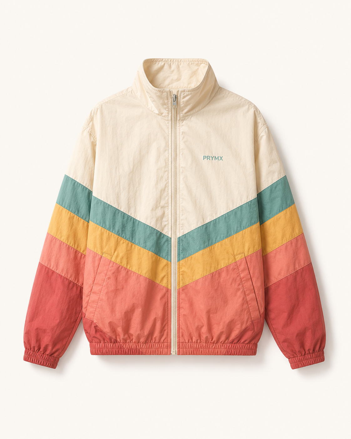PRYMX Retro Windbreaker – Cream Multi