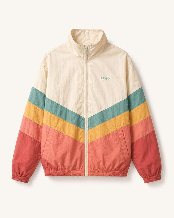 PRYMX Retro Windbreaker – Cream Multi