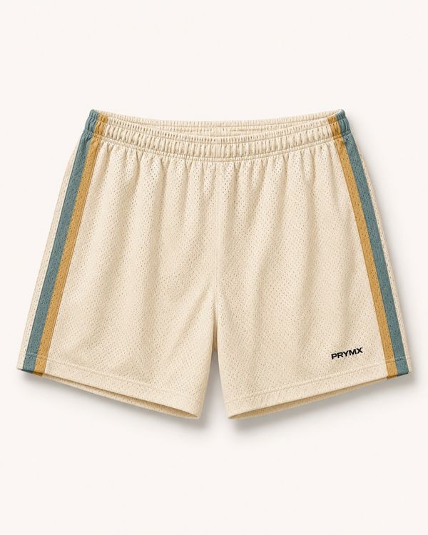 PRYMX Retro Mesh Shorts – Cream