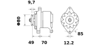 0011752Alternatore  Dati 14 V - 55 A alternatore per FIAT 640