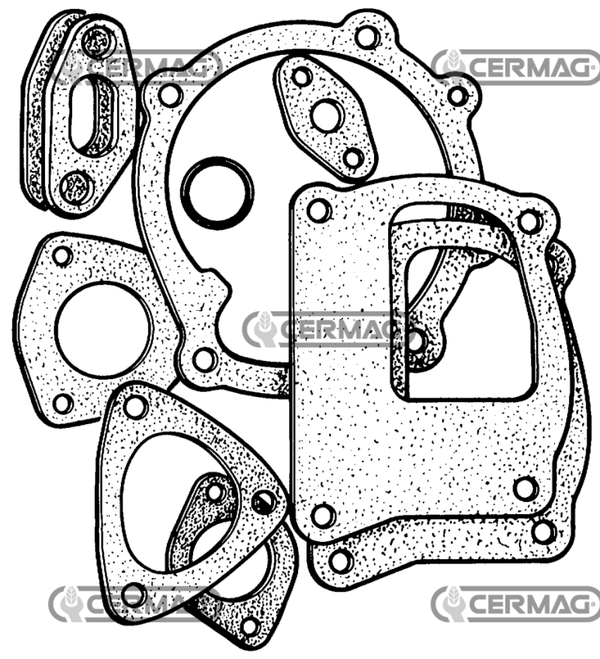 KIT GUARNIZIONI PER REVISIONE POMPA ACQUA E TERMOSTATO TRATTORI FIAT