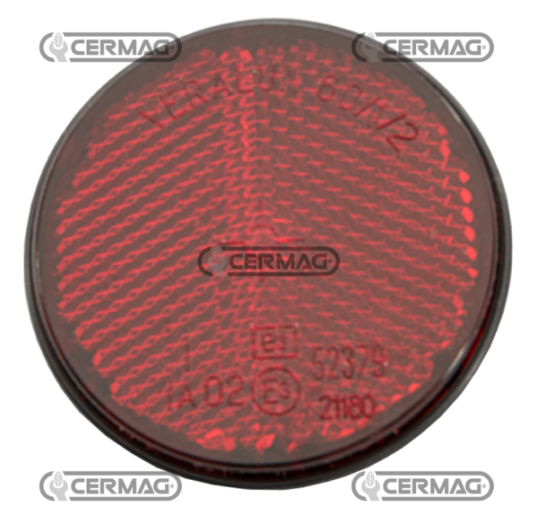 Catadiottro rotondo con prigioniero M5  Diametro 60 mm  Colore Rosso