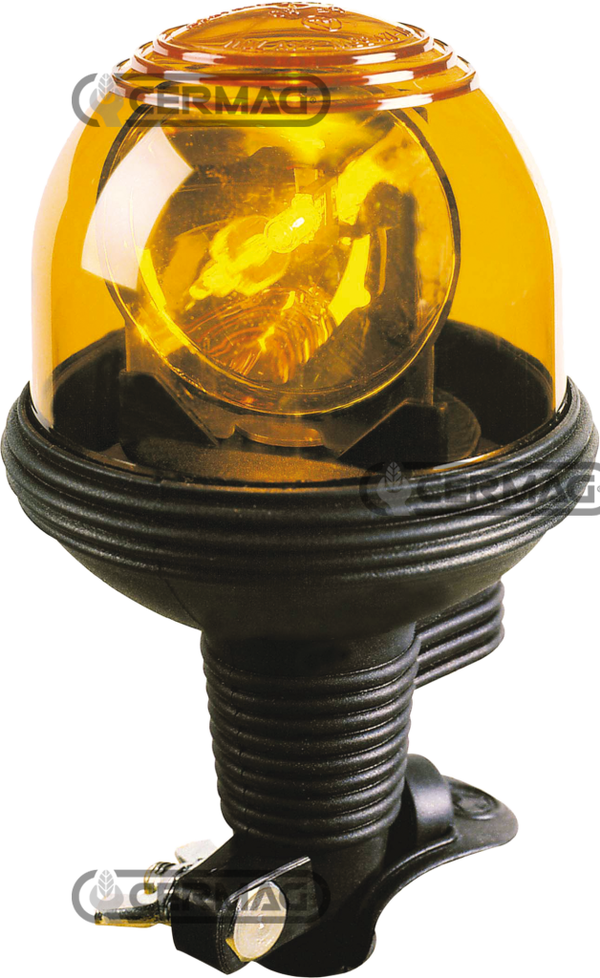 GIROFARO CON ATTACCO AD ASTA FLESSIBILE, CALOTTA IN POLICARBONATO INFRANGIBILE