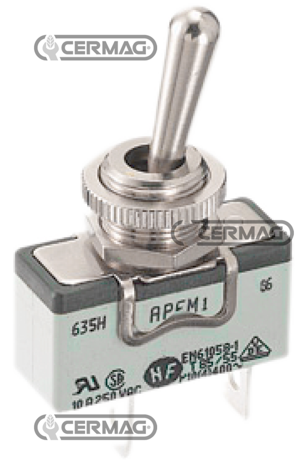 Interruttore unipolare a 2 attacchi Faston  Tipo ON - OFF Stabile