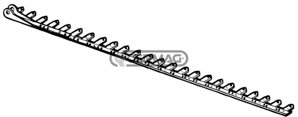 Lama superiore (dentiera) montata con 12 denti cm. 182 PER BARRE FALCIANTI GRIBALDI & SALVIA MOD. SUPERIOR 72 - ADATTABILI SLAM E IMA LA ROCCA