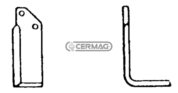 Zappa squadro destra  Diametro del foro 10.5 mm  Interasse 35 mm  Piatto 50x6 mm