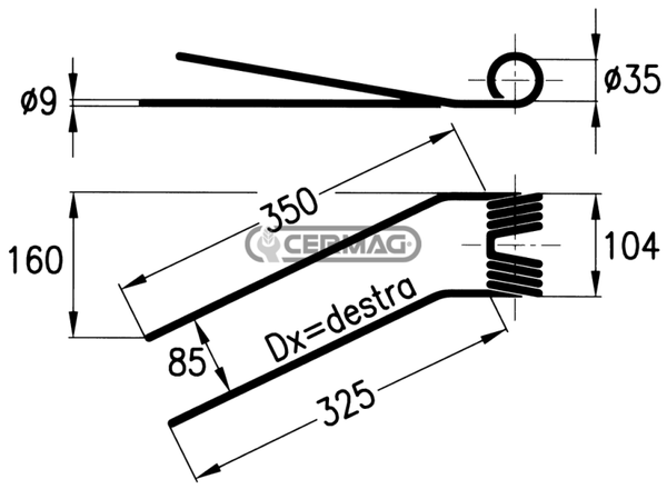 Molla per girello  Lato Sinistro