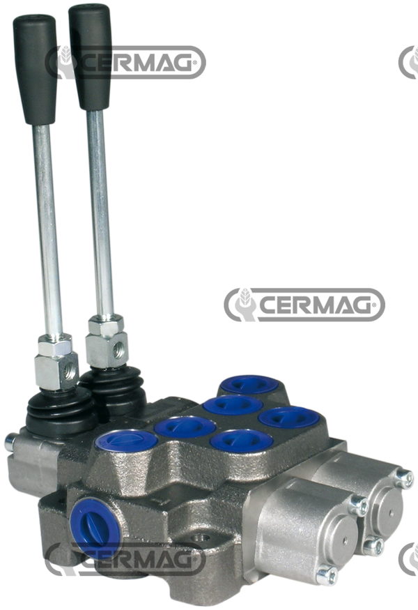 Distributore 2 leve predisposto per CARRY OVER  Attacchi 1/2" Gas  Circuito DE - DE