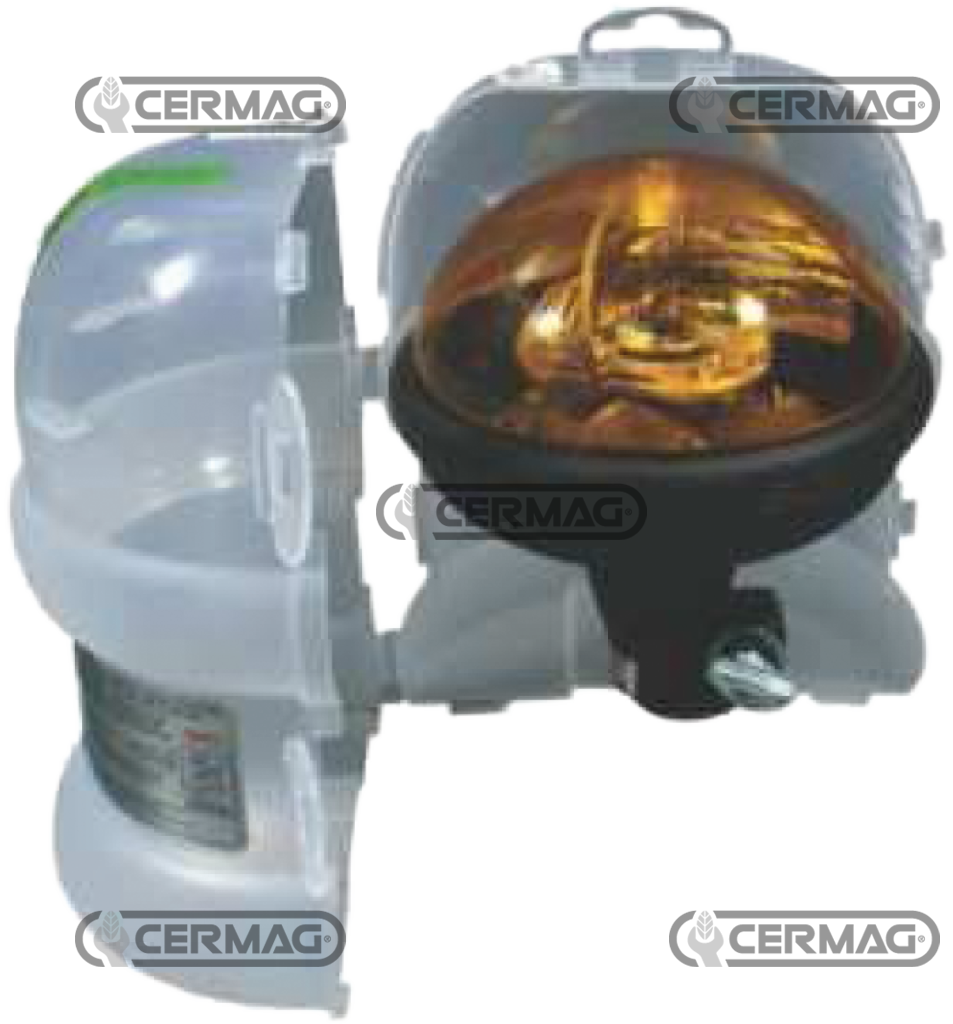 Girofaro ELLIPSE 12/24V asta flessibile con lampadina H21W-12V montata e 24V in dotazione