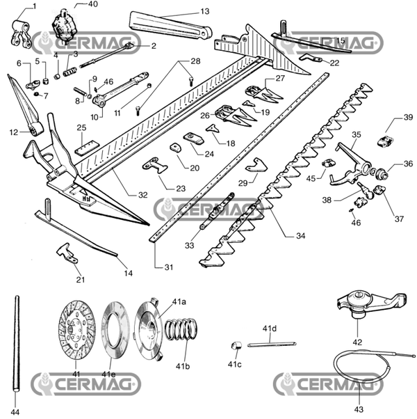 Lama 17 sezioni rigate, m 1,30 PER MOTOFALCIATRICI BCS SERIE 622