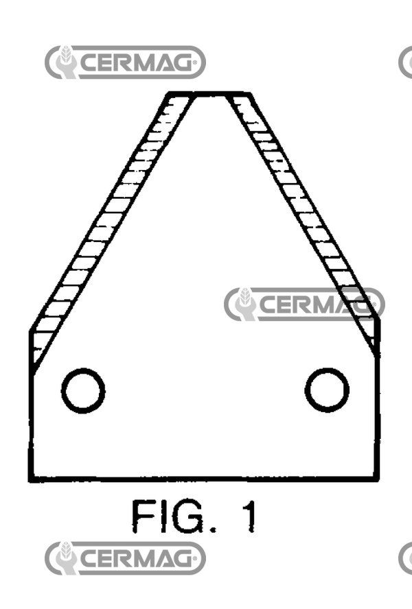 Sezione lama 3" a 2 fori  Piatto 3" - 89x3 mm  Tipo Rigata - Svasata sopra