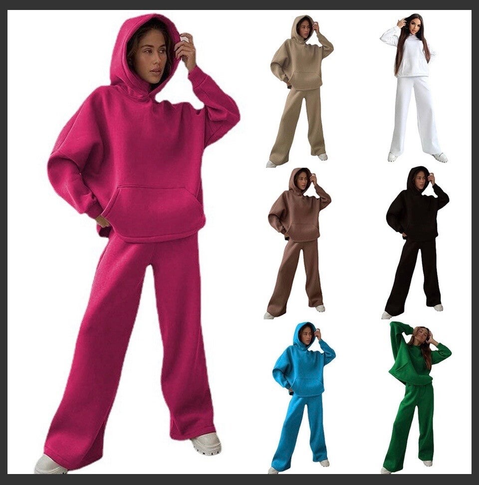 PRE-SALE SPECIAL PRICE The Vibe Casual Hoodie & Wide Leg Pants Sweat Set