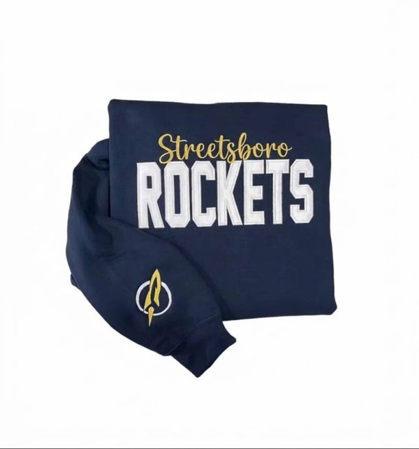 STREETSBORO ROCKETS APPLIQUÉ CREWNECK SWEATSHIRT