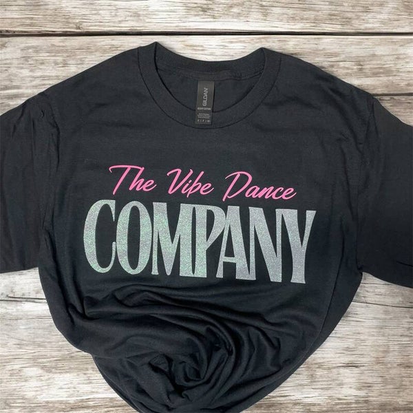 "THE VIBE DANCE COMPANY" WHITE SPARKLE DESIGN