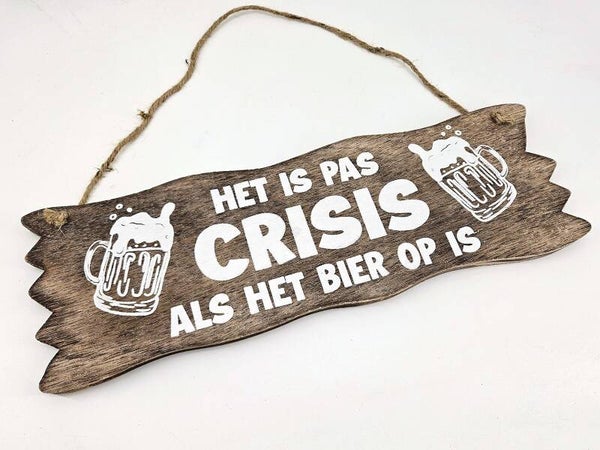 Tekstbord lang Crisis bier