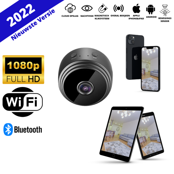 Smart Spy Camera 18000mAh - Verborgen Camera - Mini Camera - Spy Cam - WiFi & 4G 1080 HD Incl. SD kaart 64 GB Kaartlezer - Nederlandse Handleiding