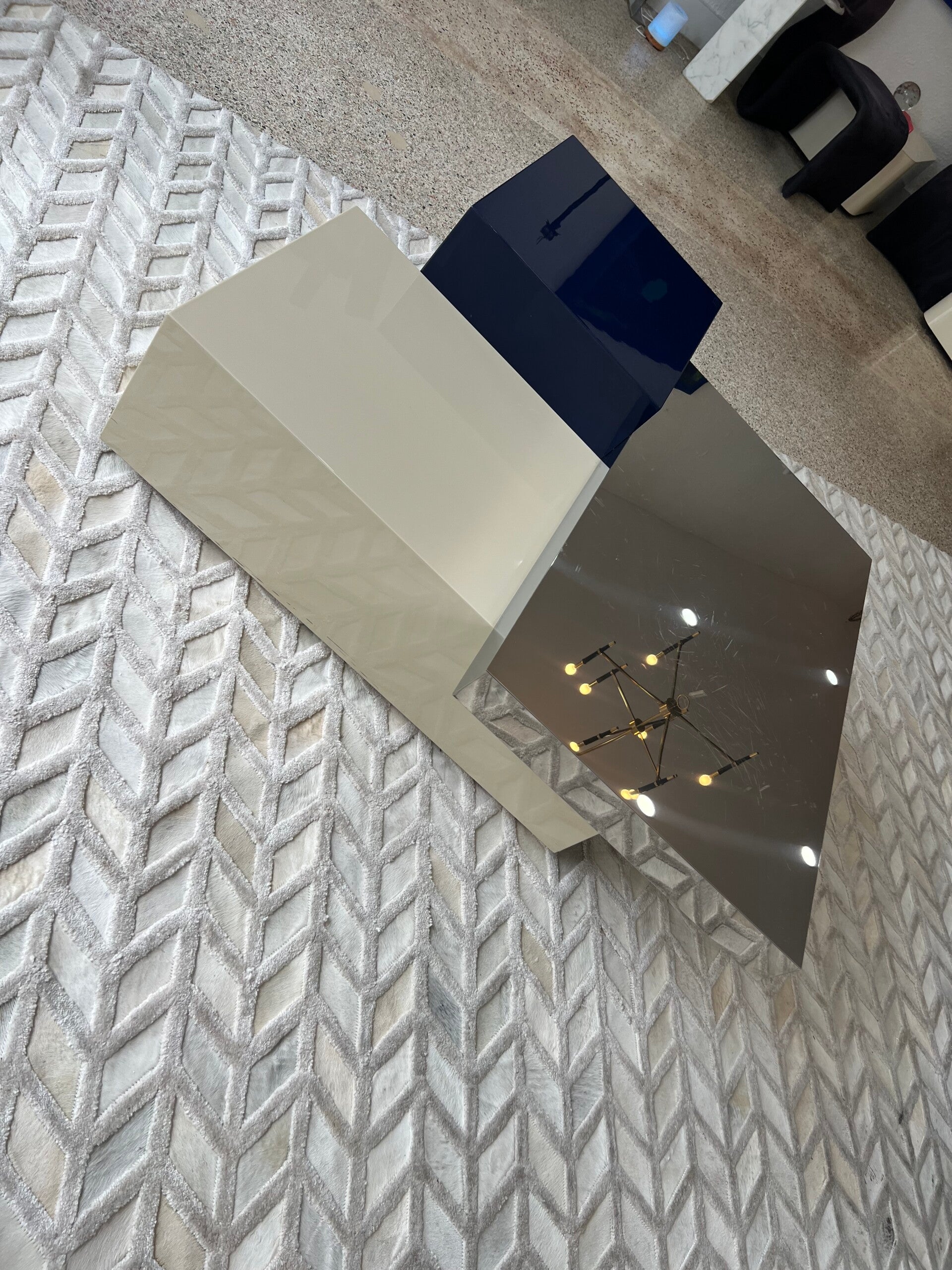 Three Cube Coffee Table by Willy Rizzo