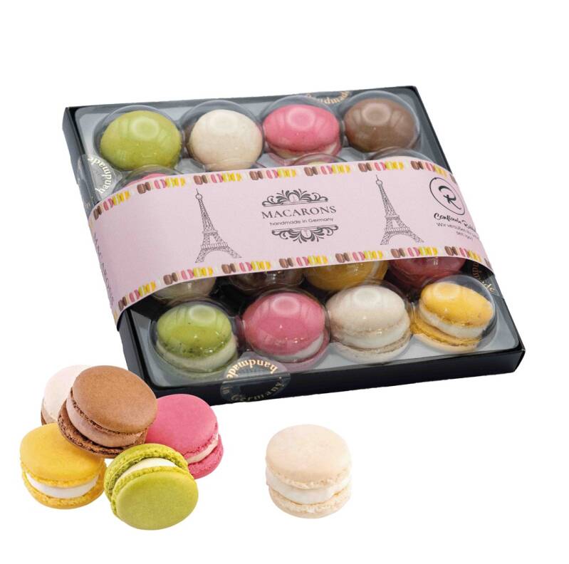 Präsentpackung Macarons mit Banderole - 9,48€/Stück