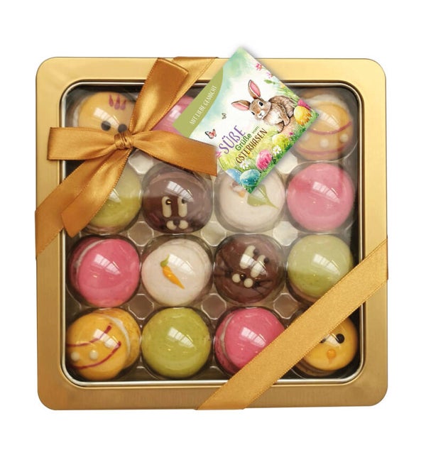 Macarons Geschenkdose Gold 150g Ostern