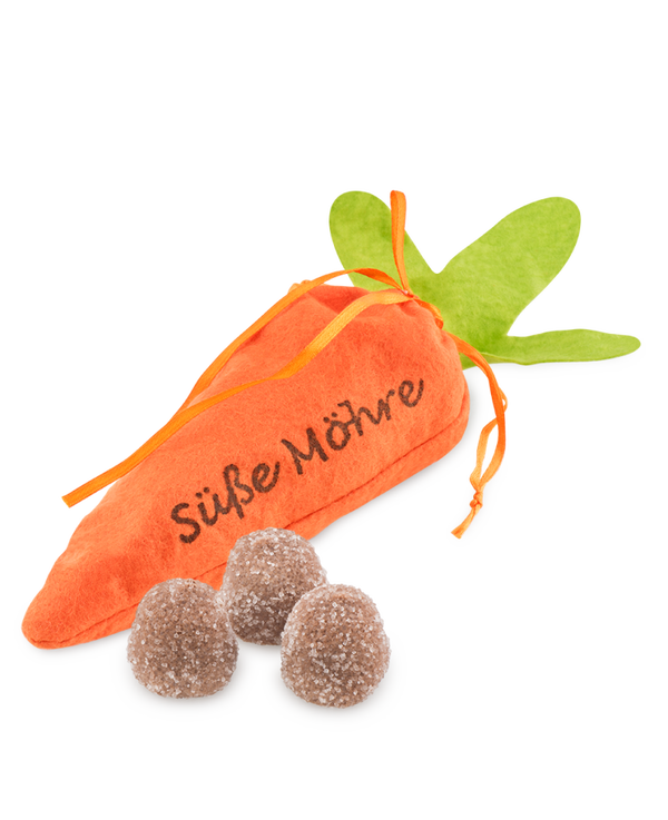 Nougatpralinen 75g Filzfigur Möhre
