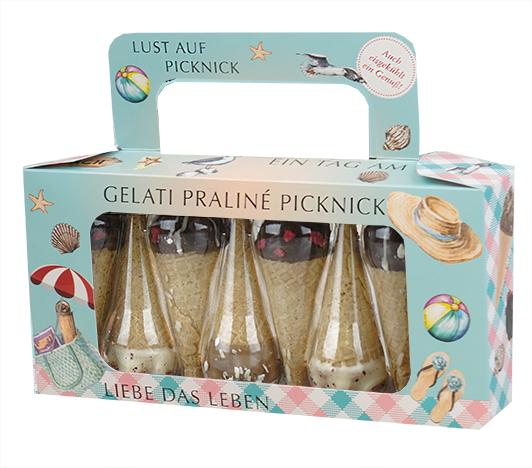 Gelati Pralinés 135g Tasche Tag am Meer