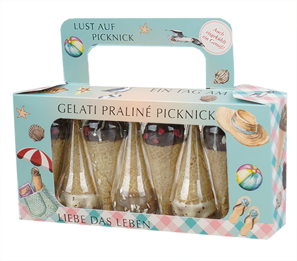 Gelati Pralinés 135g Tasche Tag am Meer