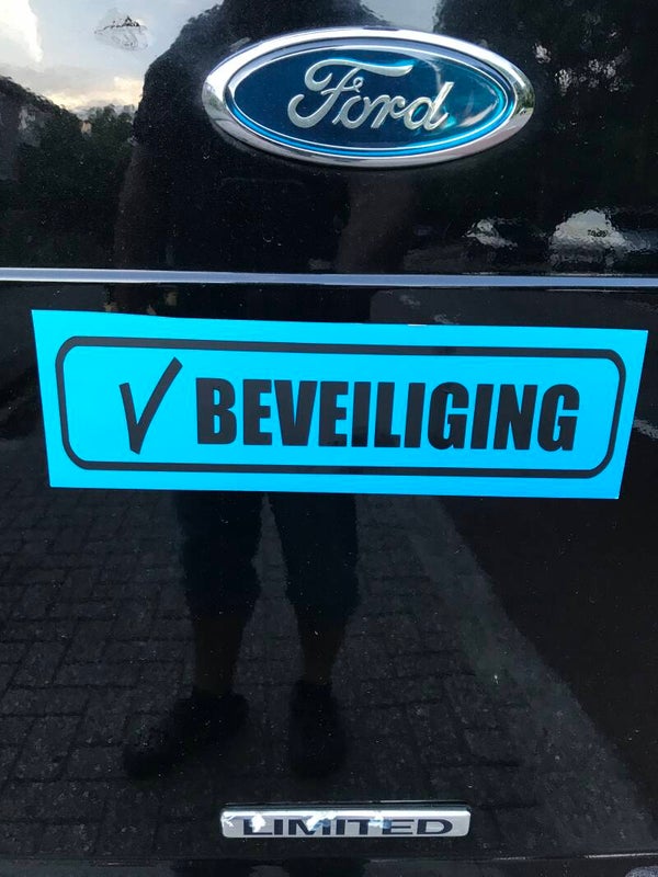 magneet bord Beveiliging. 30 x 7 cm