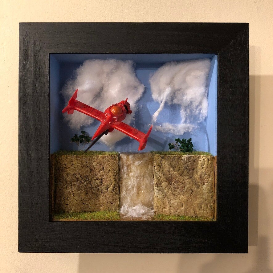 Diorama Cowboy Bebop dans cadre mural du vaisseau Swordfish de Spike