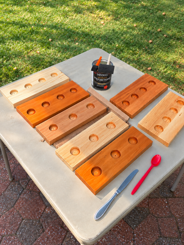 Handcrafted Wooden Candle Boards Workshop Display