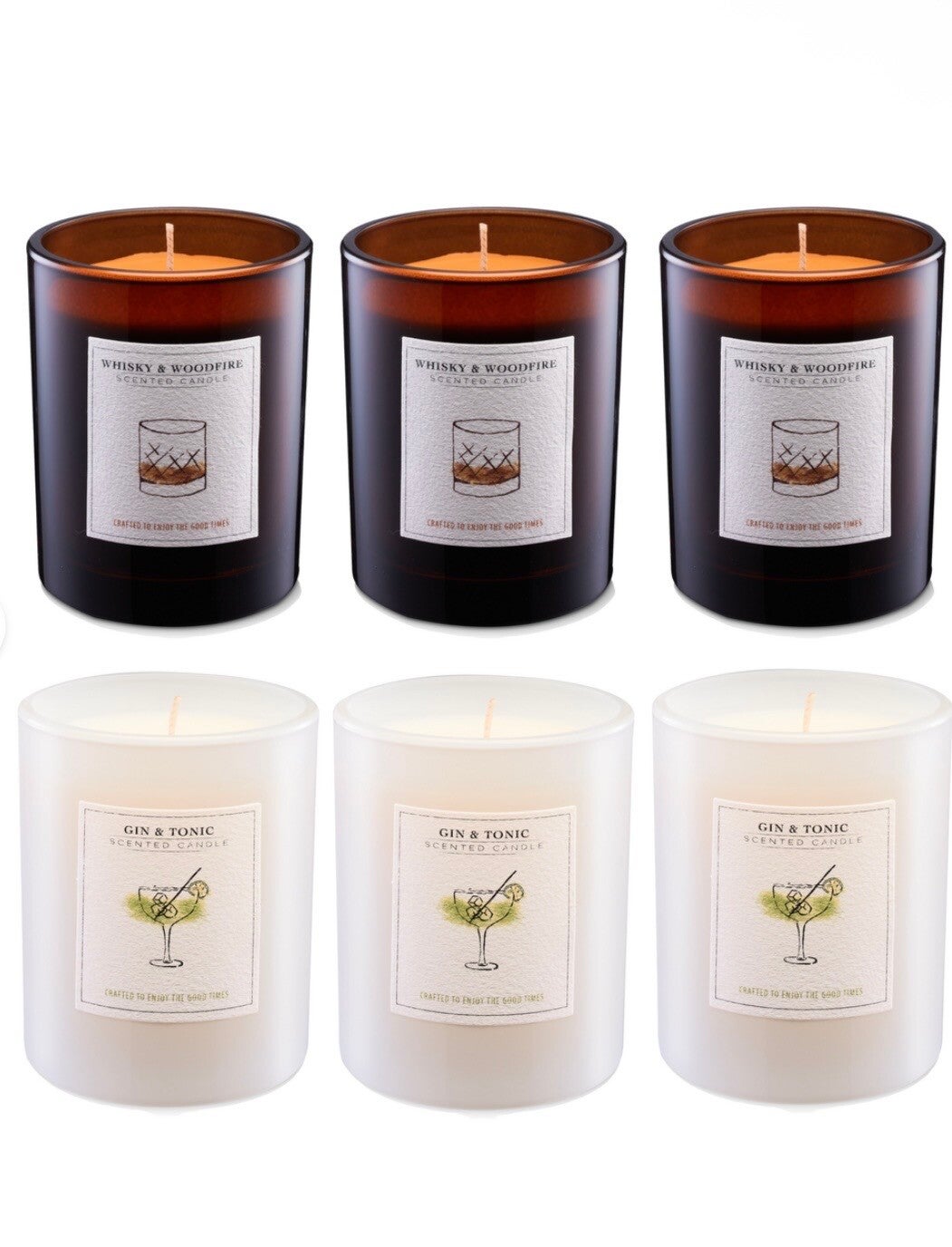 Maker's House duftlys - MIX-PACK - Whisky & Woodfire 3x // Gin & Tonic 3x