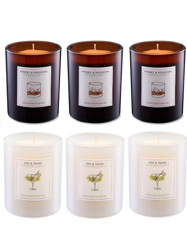 Maker's House duftlys - MIX-PACK - Whisky & Woodfire 3x // Gin & Tonic 3x