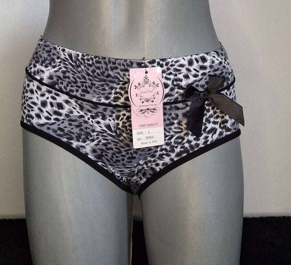 Fine woman dames slip zwart grijs print