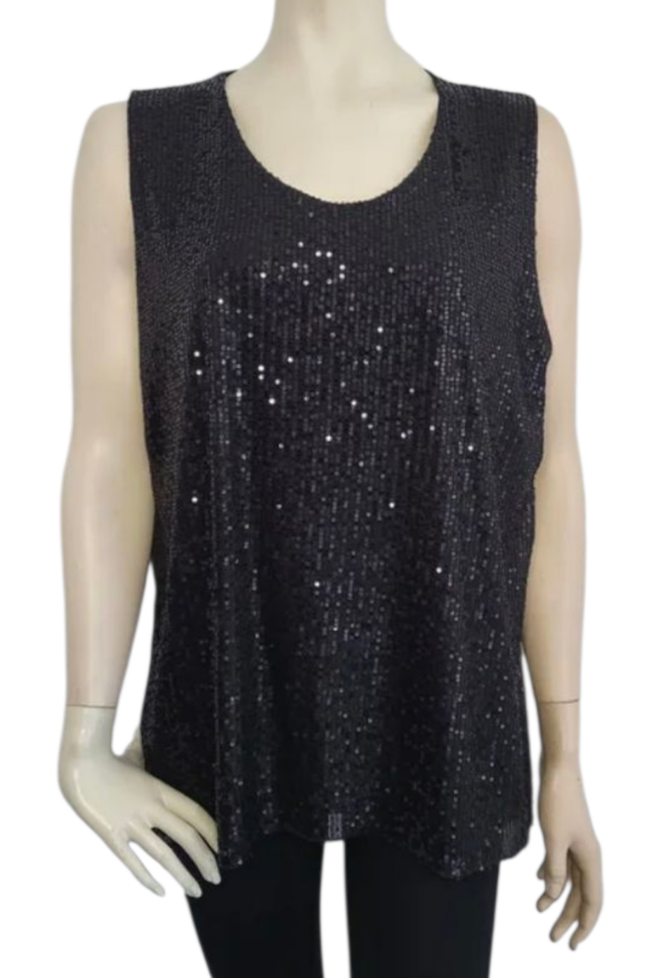 Pailetten top zwart