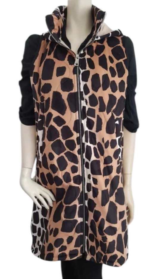 Bodywarmer bruin print