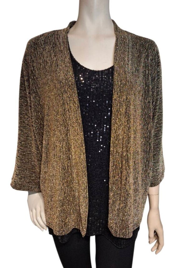 Glitter blazer goud