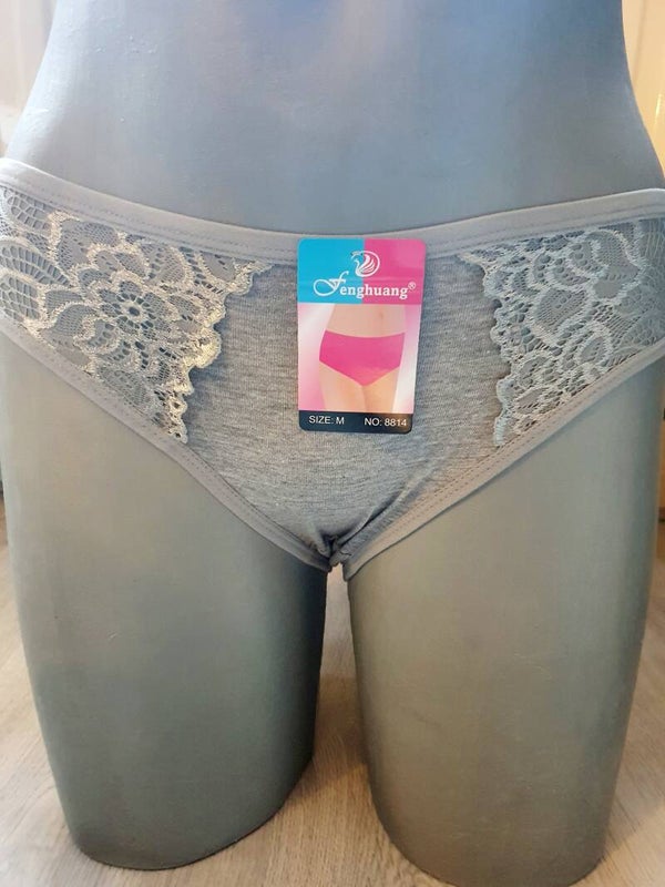 Dames slip grijs kant