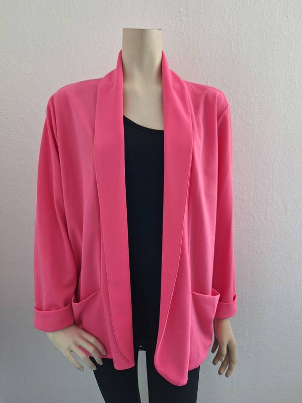 Plus size blazer roze