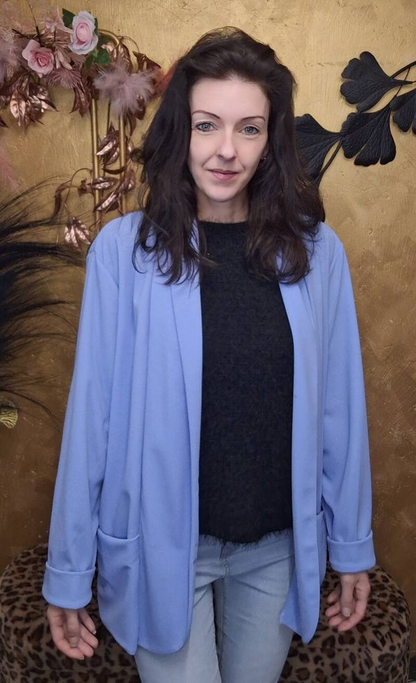 Plus size blazer blauw