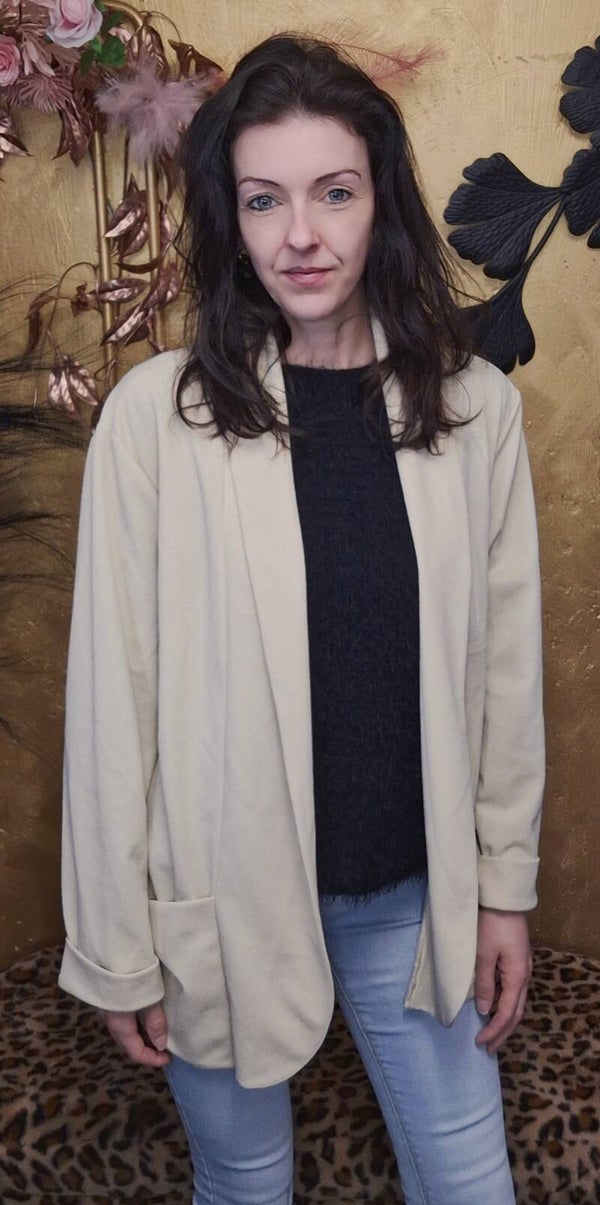 Plus size blazer beige